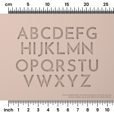 Josefin Sans | All Caps | Alphabet Stamp Sets - Ceramind® Tools