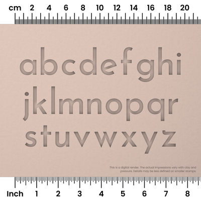 Josefin Sans | Lowercase | Alphabet Stamp Sets - Ceramind® Tools