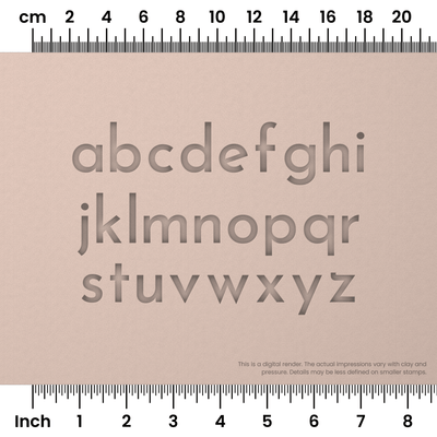 Josefin Sans | Lowercase | Alphabet Stamp Sets - Ceramind® Tools