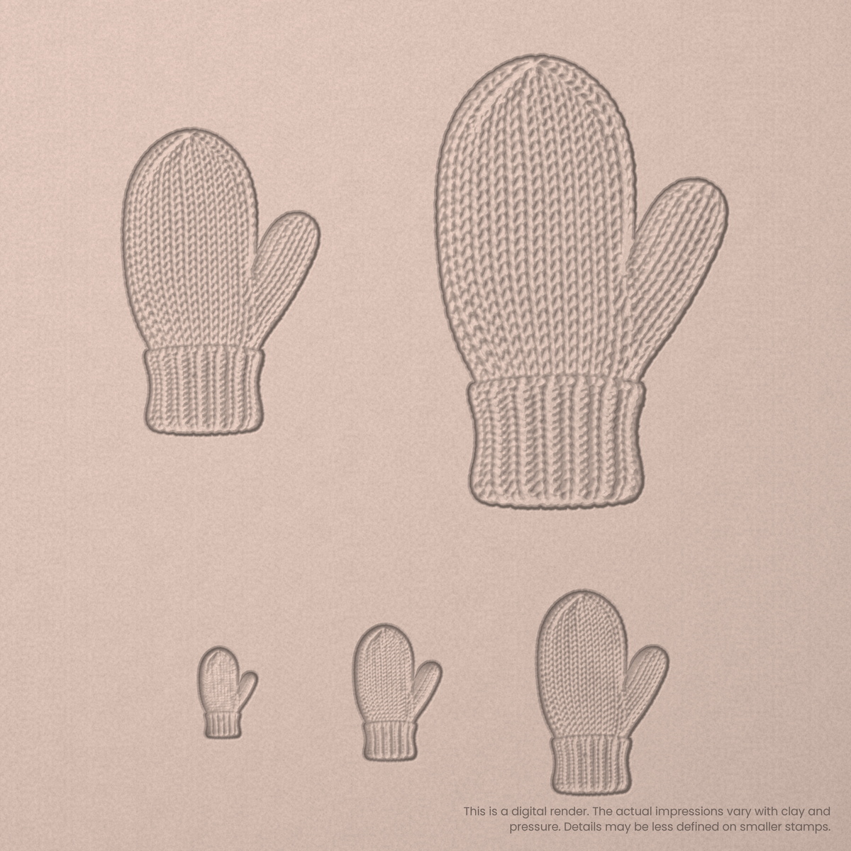 Knitted Mitten Stamps - Photo Textured - Ceramind® Tools
