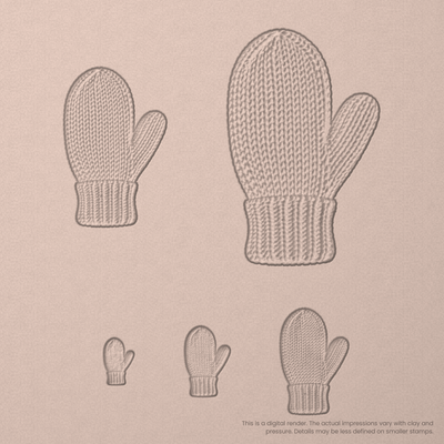 Knitted Mitten Stamps - Photo Textured - Ceramind® Tools
