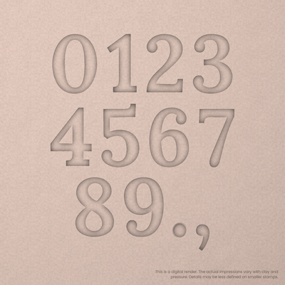 Lora | Font Rail Stamp Sets | Letters, Numbers, and Symbols - Ceramind® Tools