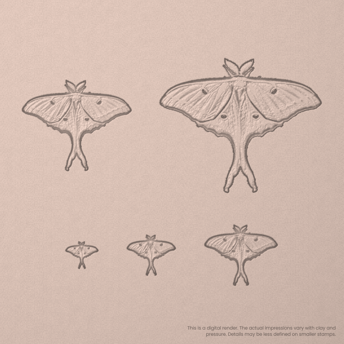 Luna Moth Stamps - Photo Textured - Ceramind® Tools