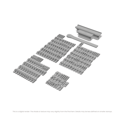Nerko One | Font Rail Stamp Sets | Letters, Numbers, and Symbols - Ceramind® Tools