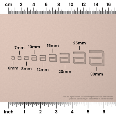 Orbitron | Lowercase | Alphabet Stamp Sets - Ceramind® Tools