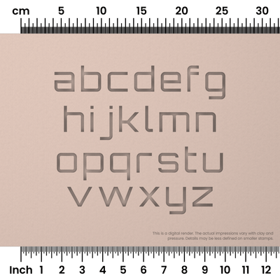 Orbitron | Lowercase | Alphabet Stamp Sets - Ceramind® Tools