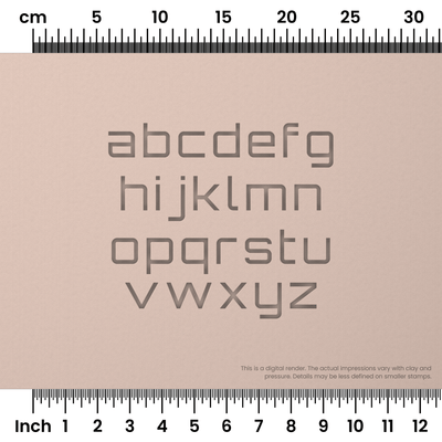 Orbitron | Lowercase | Alphabet Stamp Sets - Ceramind® Tools