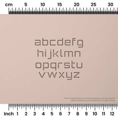 Orbitron | Lowercase | Alphabet Stamp Sets - Ceramind® Tools