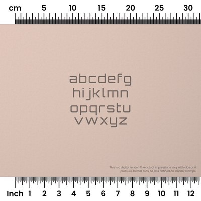 Orbitron | Lowercase | Alphabet Stamp Sets - Ceramind® Tools