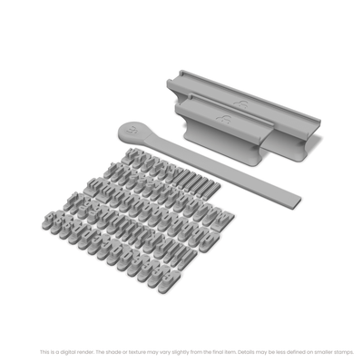 Oswald | Font Rail Stamp Sets | Letters, Numbers, and Symbols - Ceramind® Tools