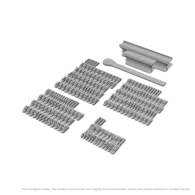 Oswald | Font Rail Stamp Sets | Letters, Numbers, and Symbols - Ceramind® Tools