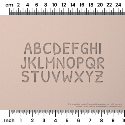 Patrick Hand | All Caps | Alphabet Stamp Sets - Ceramind® Tools