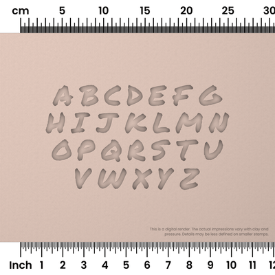 Permanent Marker | All Caps | Alphabet Stamp Sets - Ceramind® Tools
