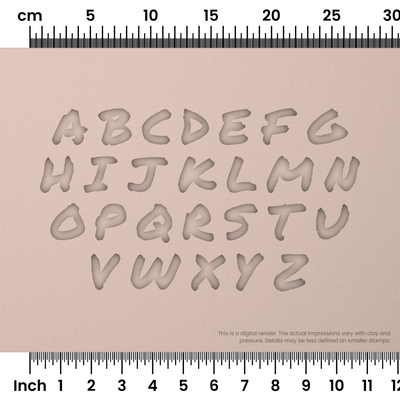 Permanent Marker | All Caps | Alphabet Stamp Sets - Ceramind® Tools