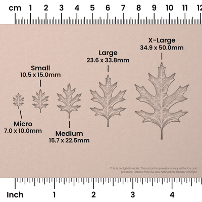 Pin Oak Leaf Stamps - Photo Textured - Ceramind® Tools