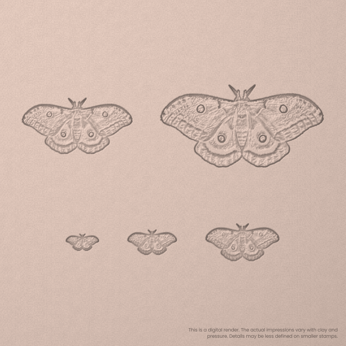 Polyphemus Moth Stamps - Photo Textured - Ceramind® Tools