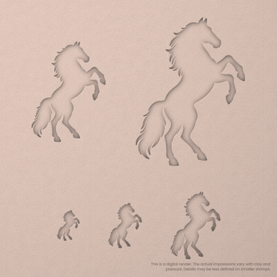 Rearing Stallion Horse Stamps - Ceramind® Tools