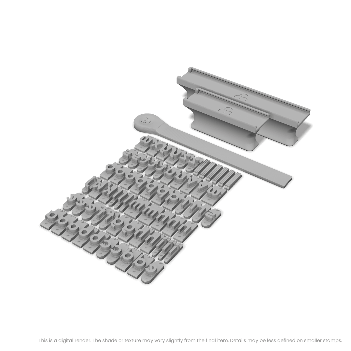 Righteous | Font Rail Stamp Sets | Letters, Numbers, and Symbols - Ceramind® Tools
