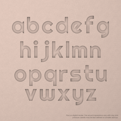 Righteous | Font Rail Stamp Sets | Letters, Numbers, and Symbols - Ceramind® Tools