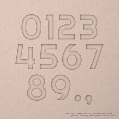 Righteous | Font Rail Stamp Sets | Letters, Numbers, and Symbols - Ceramind® Tools