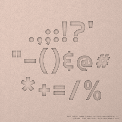 Righteous | Font Rail Stamp Sets | Letters, Numbers, and Symbols - Ceramind® Tools