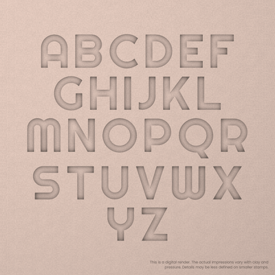 Righteous | Font Rail Stamp Sets | Letters, Numbers, and Symbols - Ceramind® Tools