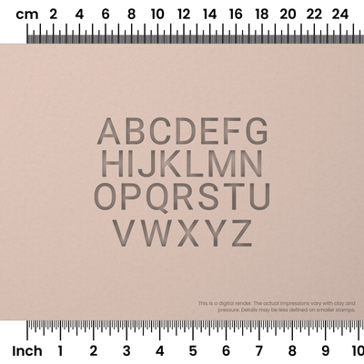 Roboto | All Caps | Alphabet Stamp Sets - Ceramind® Tools