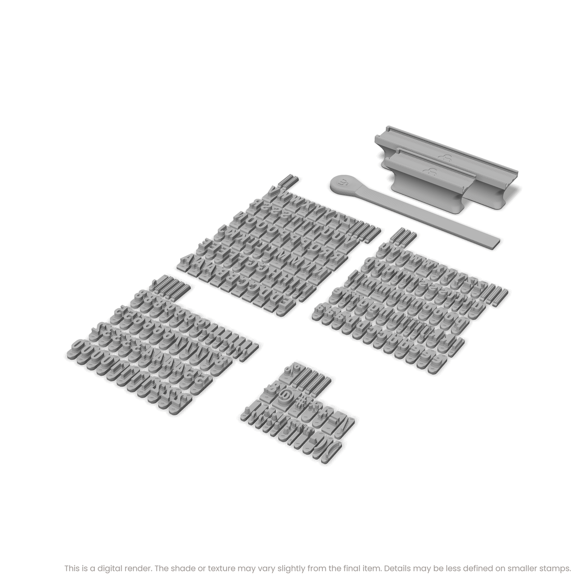Roboto Condensed | Font Rail Stamp Sets | Letters, Numbers, and Symbols - Ceramind® Tools