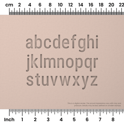 Roboto Condensed | Lowercase | Alphabet Stamp Sets - Ceramind® Tools