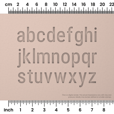 Roboto Condensed | Lowercase | Alphabet Stamp Sets - Ceramind® Tools