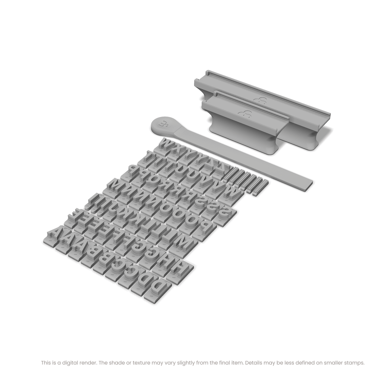 Roboto | Font Rail Stamp Sets | Letters, Numbers, and Symbols - Ceramind® Tools