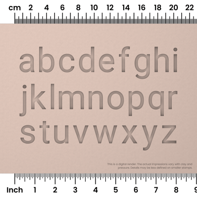 Roboto | Lowercase | Alphabet Stamp Sets - Ceramind® Tools