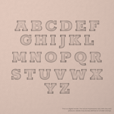 Rokkitt | Font Rail Stamp Sets | Letters, Numbers, and Symbols - Ceramind® Tools