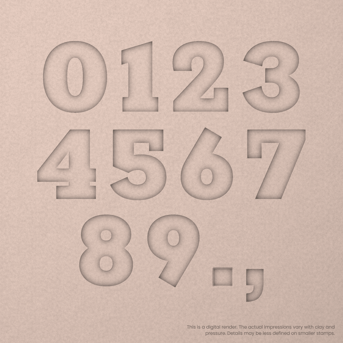 Rokkitt | Font Rail Stamp Sets | Letters, Numbers, and Symbols - Ceramind® Tools