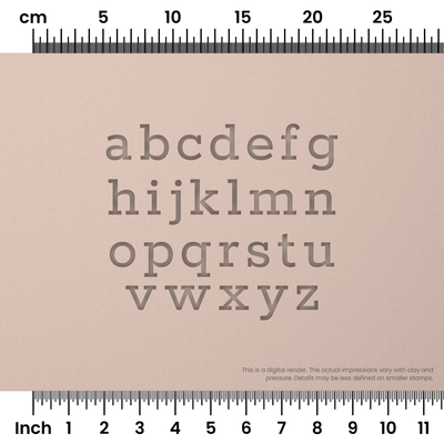 Rokkitt | Lowercase | Alphabet Stamp Sets - Ceramind® Tools