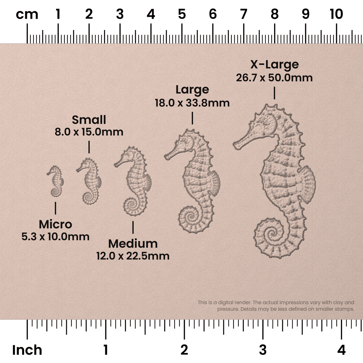 Seahorse Stamps - Photo Textured - Ceramind® Tools