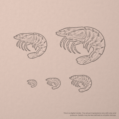 Shrimp Stamps - Photo Textured - Ceramind® Tools