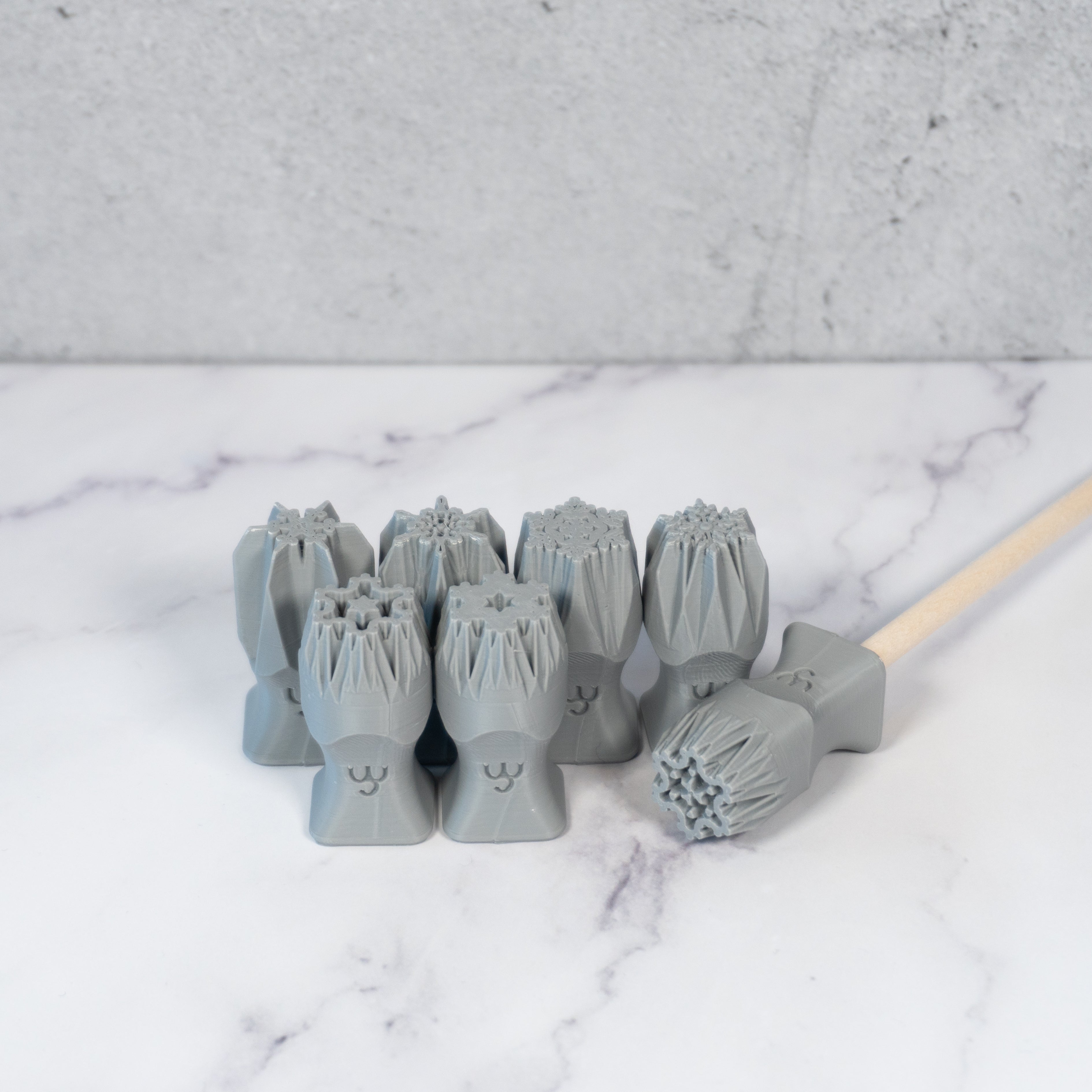 Snowflake Stamps Set of 7 - Six - Sided Snowflakes - Ceramind® Tools