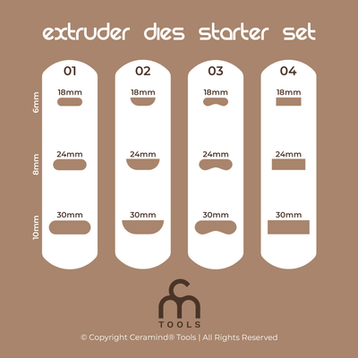 Soft Clay Extruder for Pottery with Handle Dies - Ceramind® Tools