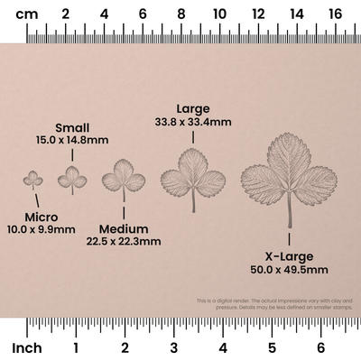 Strawberry Leaf Stamps - Photo Textured - Ceramind® Tools