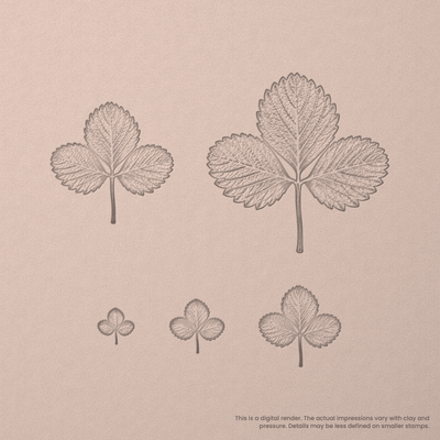 Strawberry Leaf Stamps - Photo Textured - Ceramind® Tools