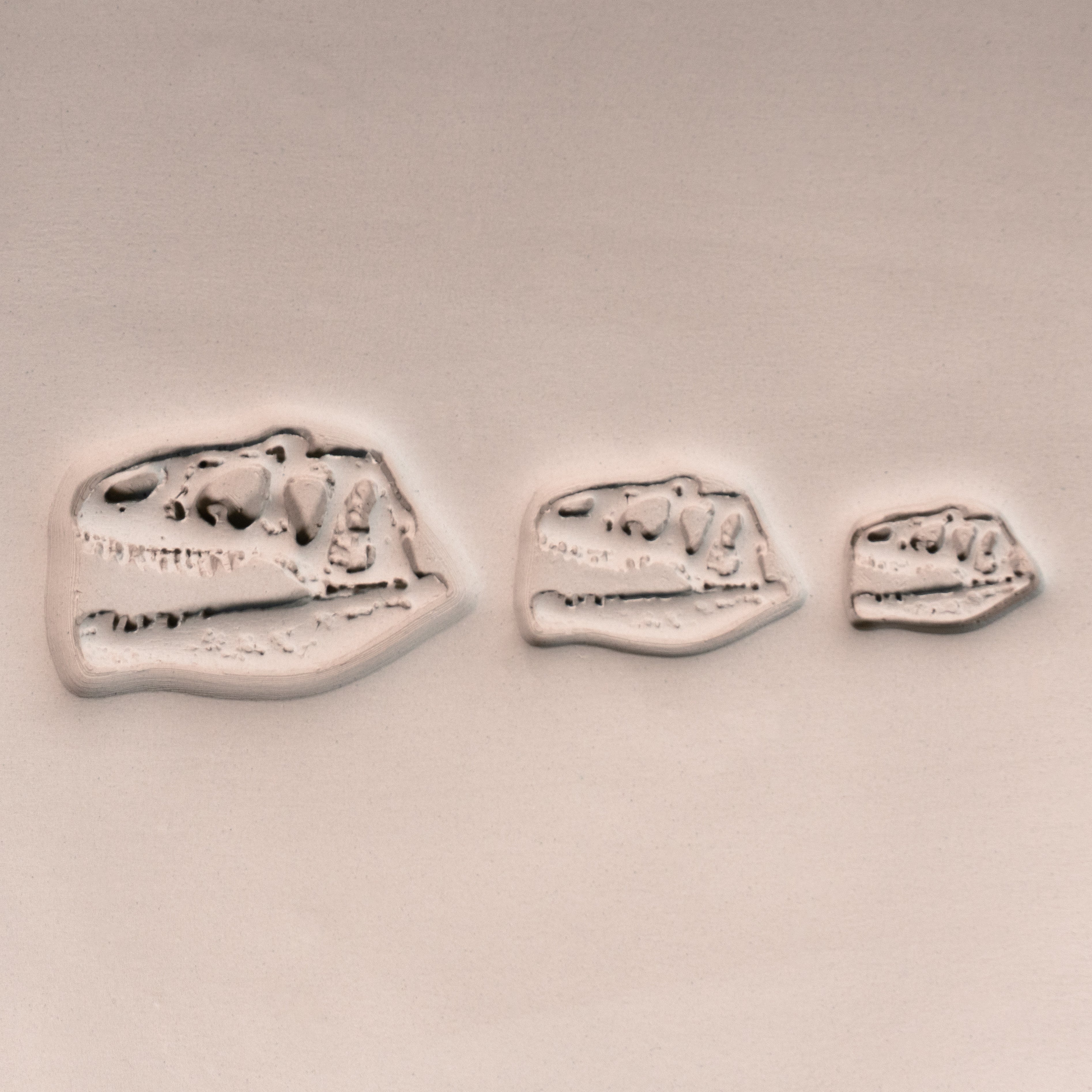 T - Rex Dinosaur Skull Fossil Stamp - Photo Textured - Style 1 - Ceramind® Tools