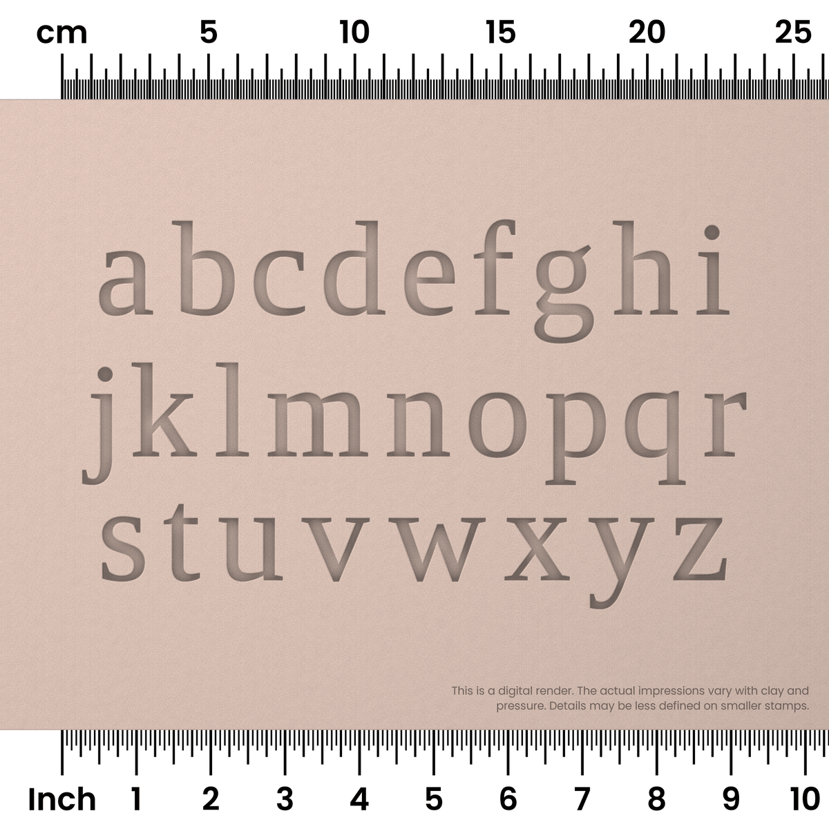 Tinos | Lowercase | Alphabet Stamp Sets - Ceramind® Tools