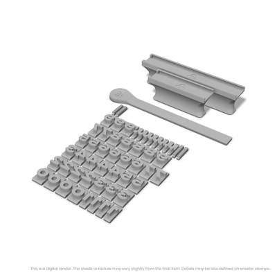 Unbounded | Font Rail Stamp Sets | Letters, Numbers, and Symbols - Ceramind® Tools