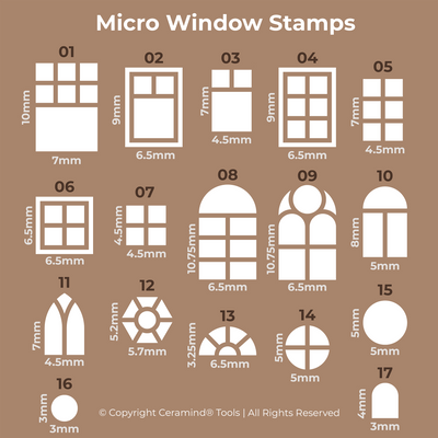 Window Stamp Set of 17 - Ceramind® Tools