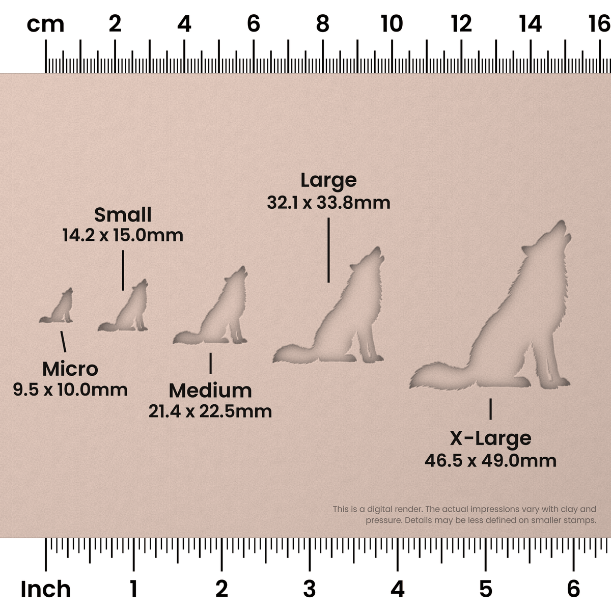Wolf Howling While Sitting Stamps - Ceramind® Tools