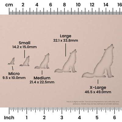 Wolf Howling While Sitting Stamps - Ceramind® Tools