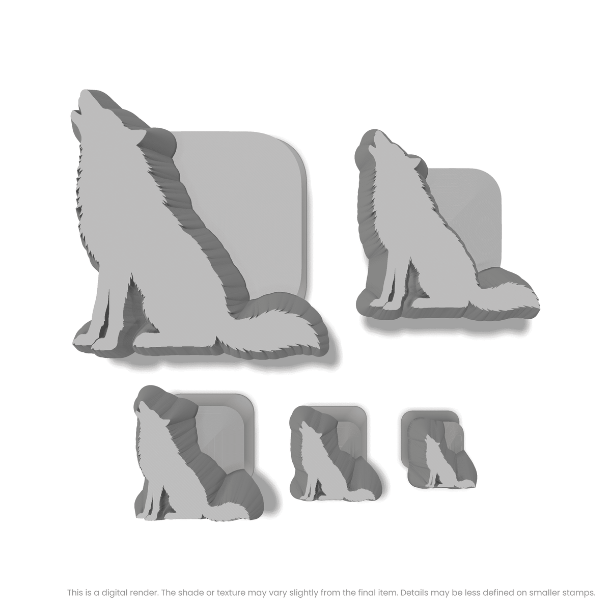 Wolf Howling While Sitting Stamps - Ceramind® Tools