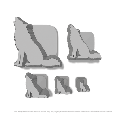 Wolf Howling While Sitting Stamps - Ceramind® Tools