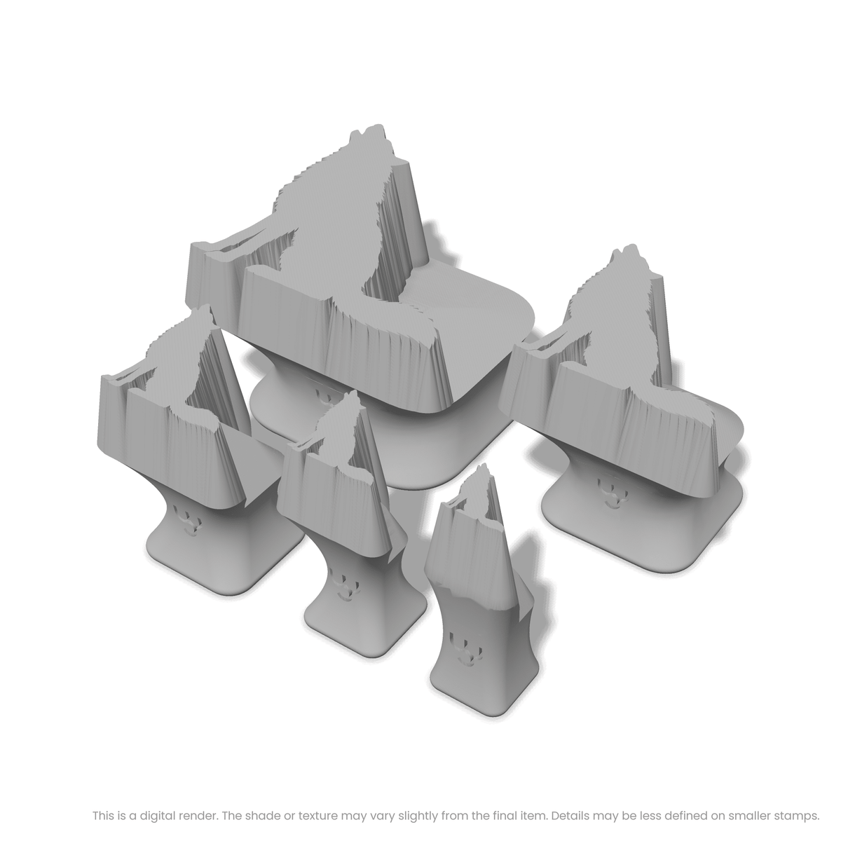 Wolf Howling While Sitting Stamps - Ceramind® Tools